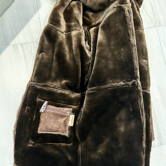 VINTAGE SHEEPSKIN SHEARLING “MARLBORO MAN” COAT JACKET WESTERN TRUCKER L BROWN - Picture 5 of 14